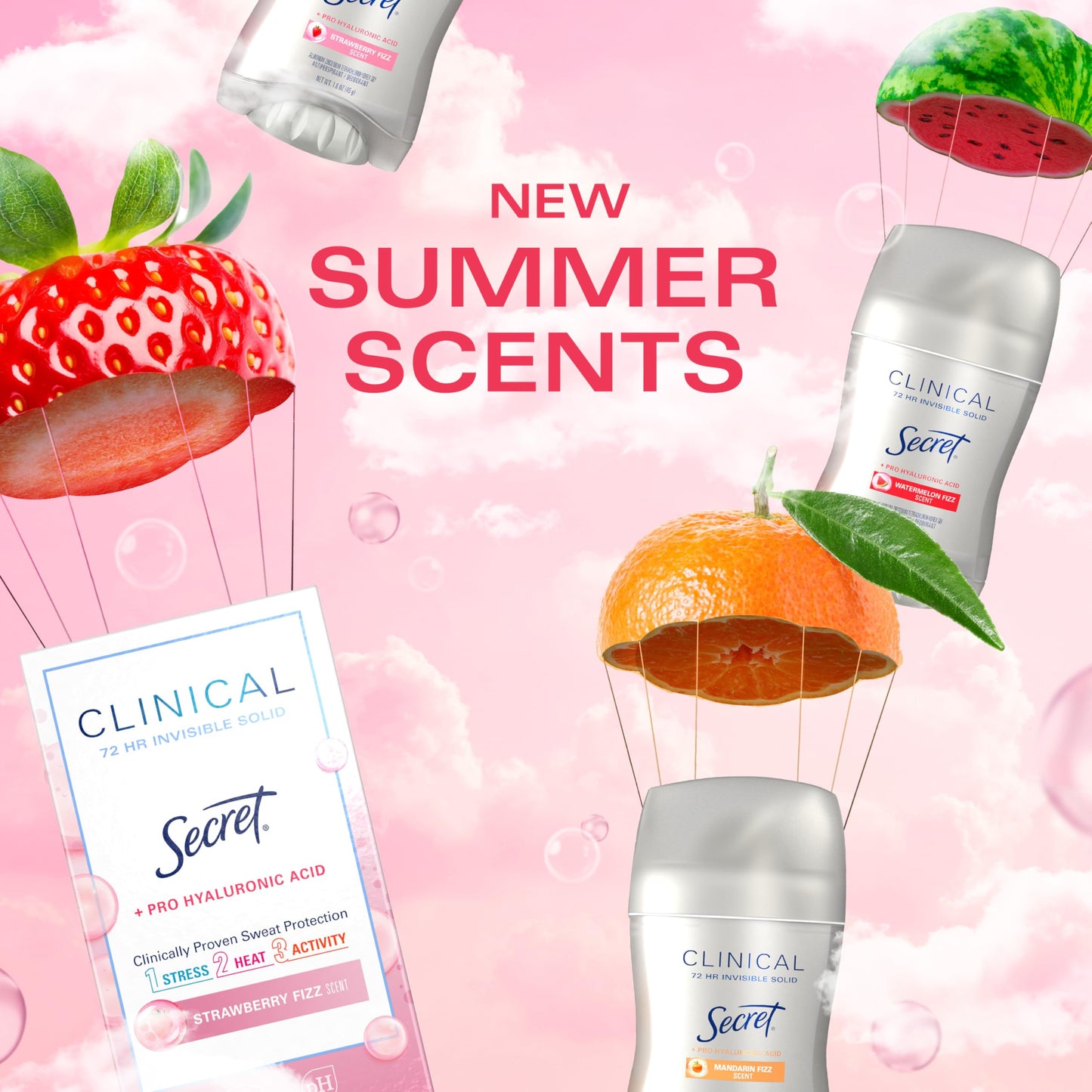 Secret anti white mark clinical strength clear solid packaging