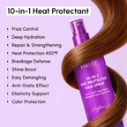 Maree anti frizz hair spray showcasing keratin and argan oil ingredients.
