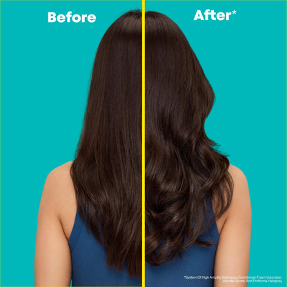 Back label view of the professional salon volumizing hairspray showing usage directions.