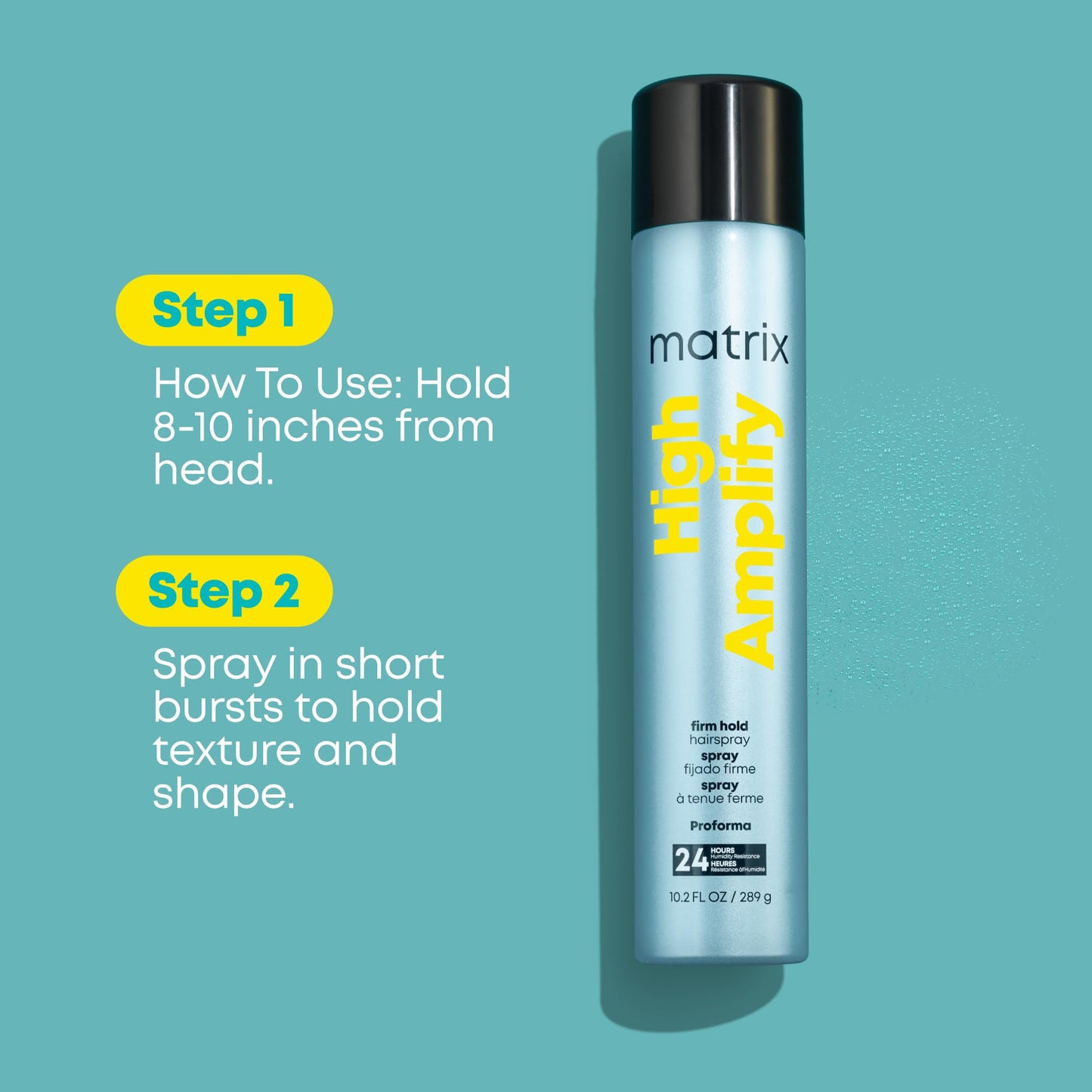 Close up look at the anti clogging spray nozzle of the texturizing hairspray.
