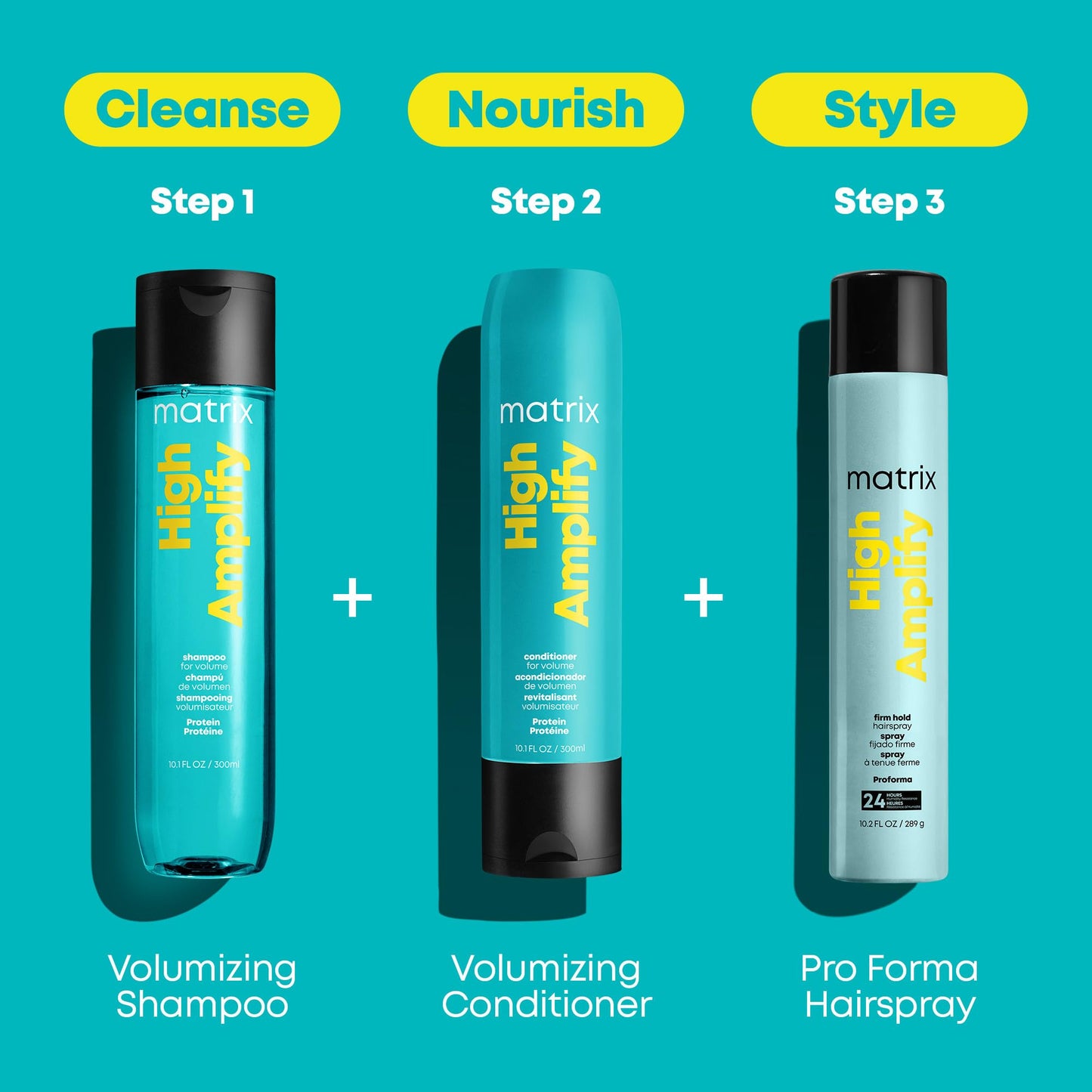 An array of authentic USA imported Matrix hair care products including the firm hold spray.