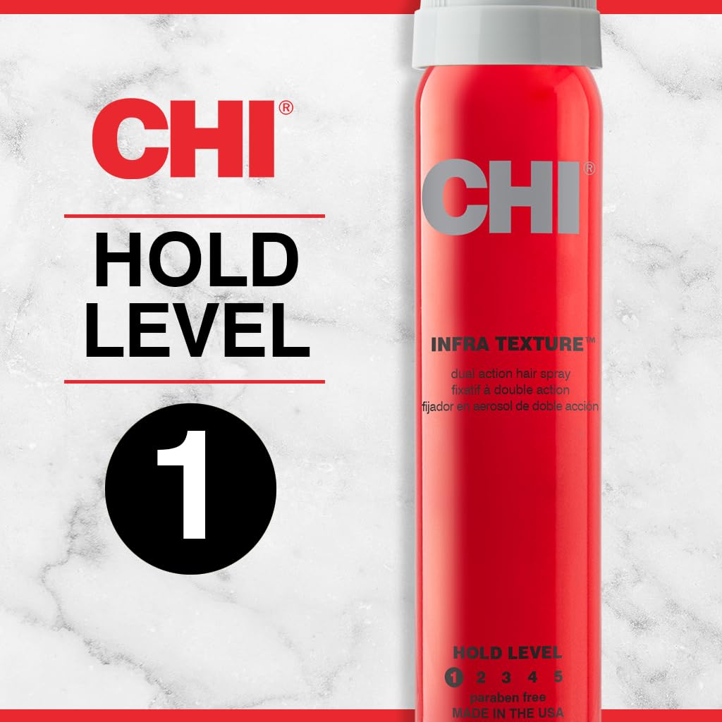 Travel friendly size CHI hair styling spray back label details