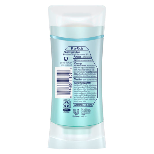 Degree women seventy two hour sweat and odor protection stick showing packaging details