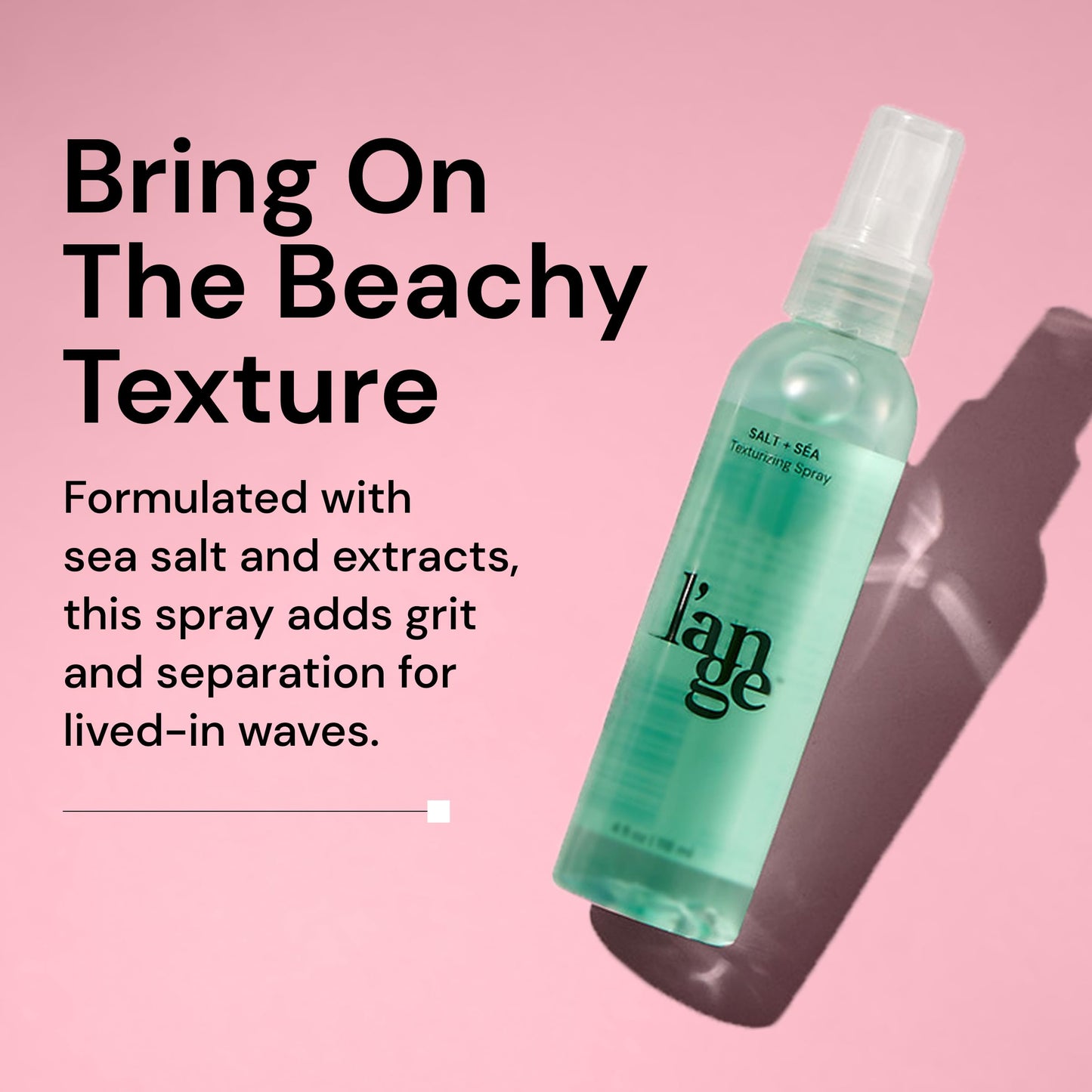 L'ange Hair mineral infused sea salt spray for lightweight hair texture and definition