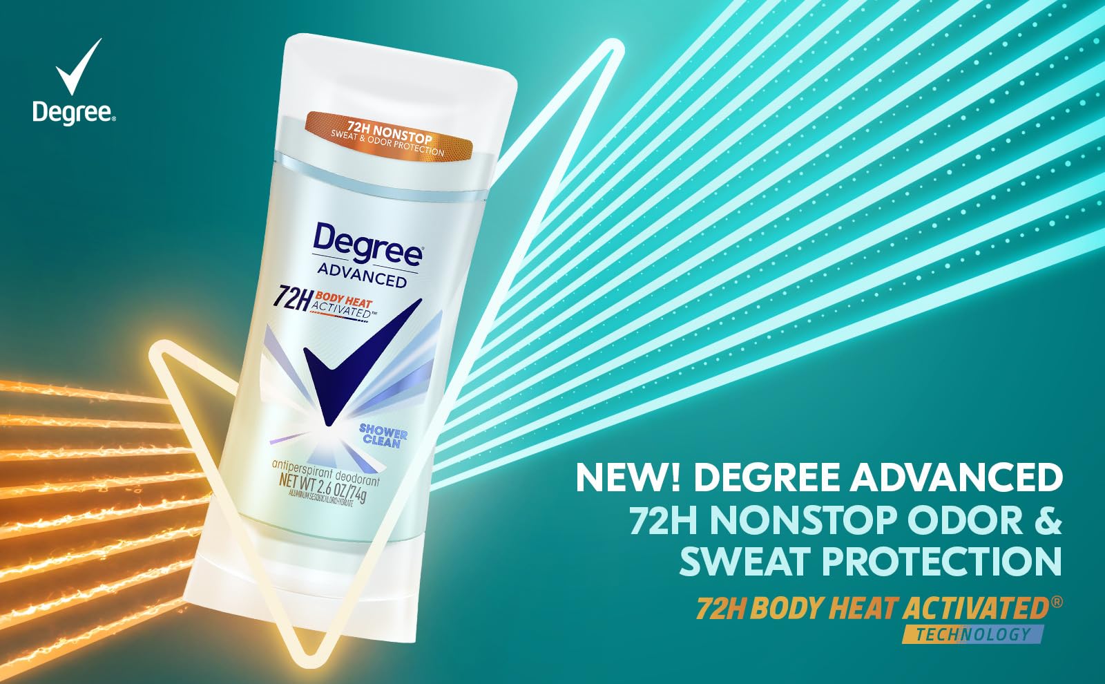 Degree Shower Clean two point six ounce solid stick antiperspirant for daily freshness
