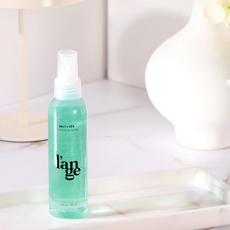 L'ange Hair styling product line showing the salt and sea spray bottle details