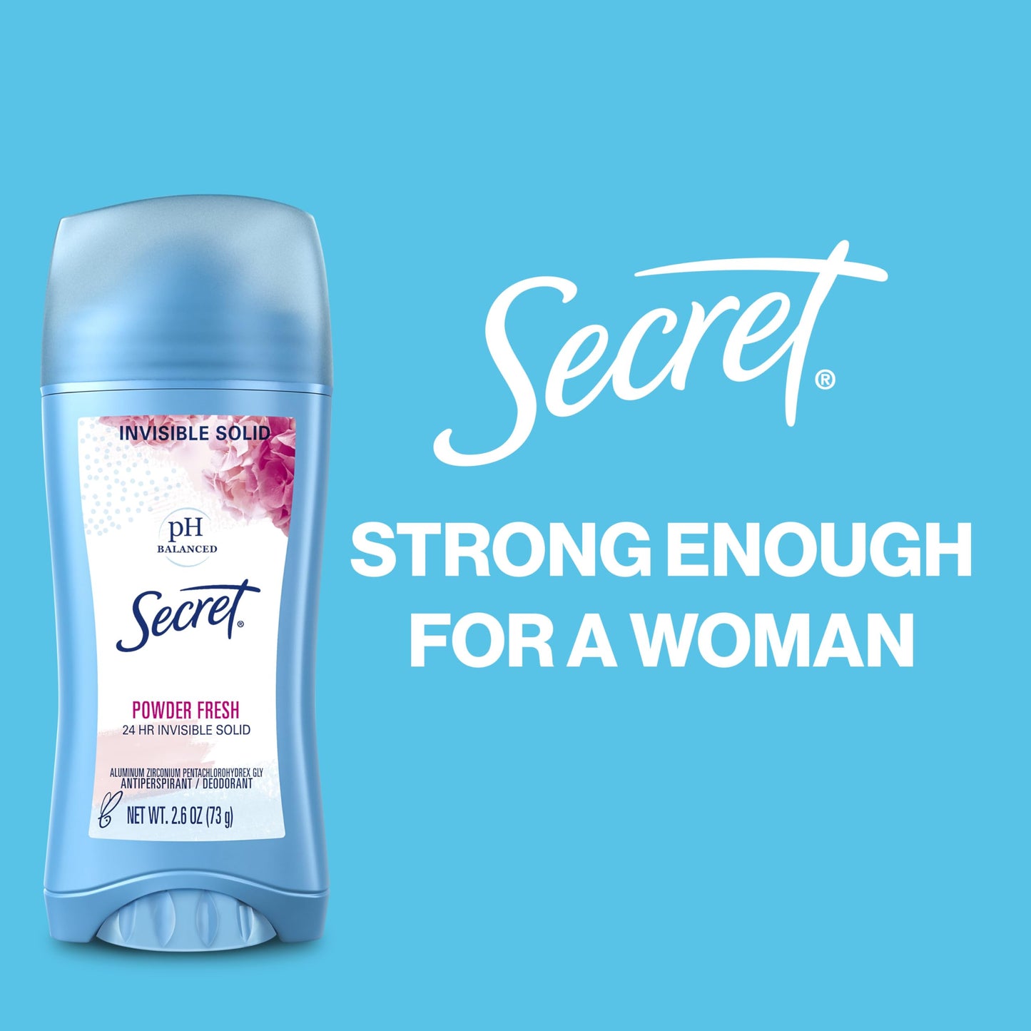 Secret Shower Fresh packaging angle highlighting the 2.6 ounce twin pack sizing