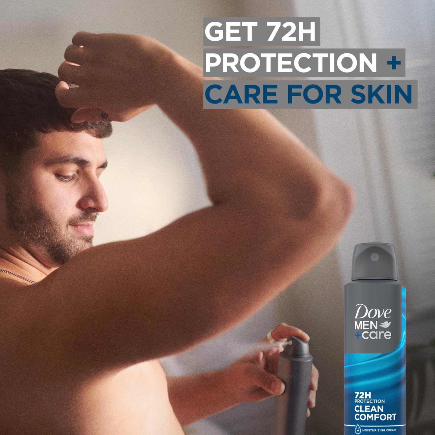 Premium alcohol free antiperspirant spray with moisturizing cream for sensitive skin