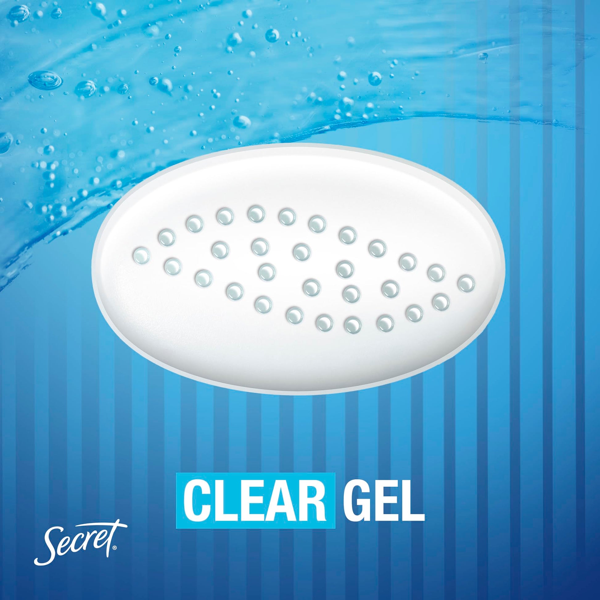 Secret Outlast Completely Clean scent women deodorant stick showcasing the clear gel applicator dial.