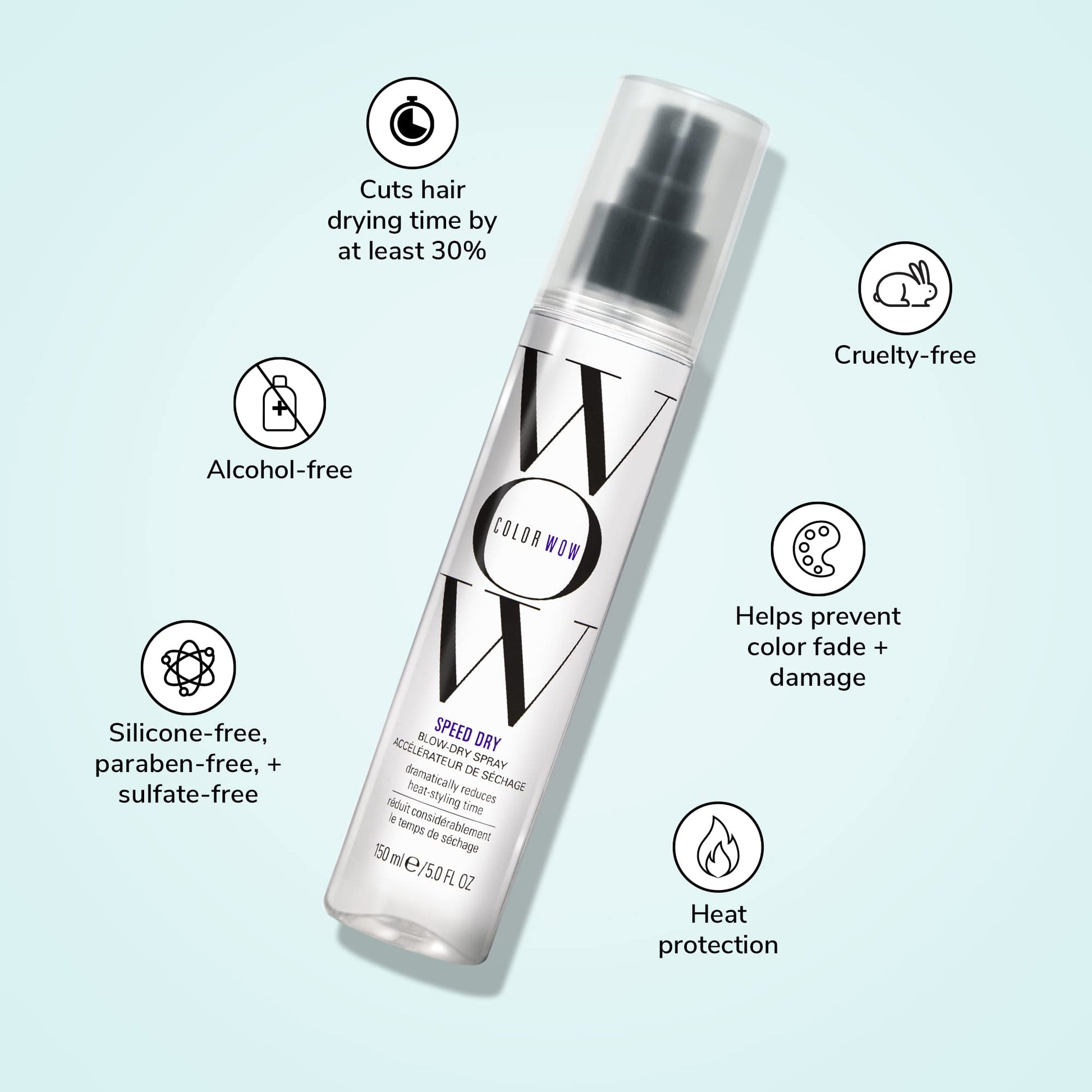 Color Wow premium anti breakage thermal protectant spray close up view