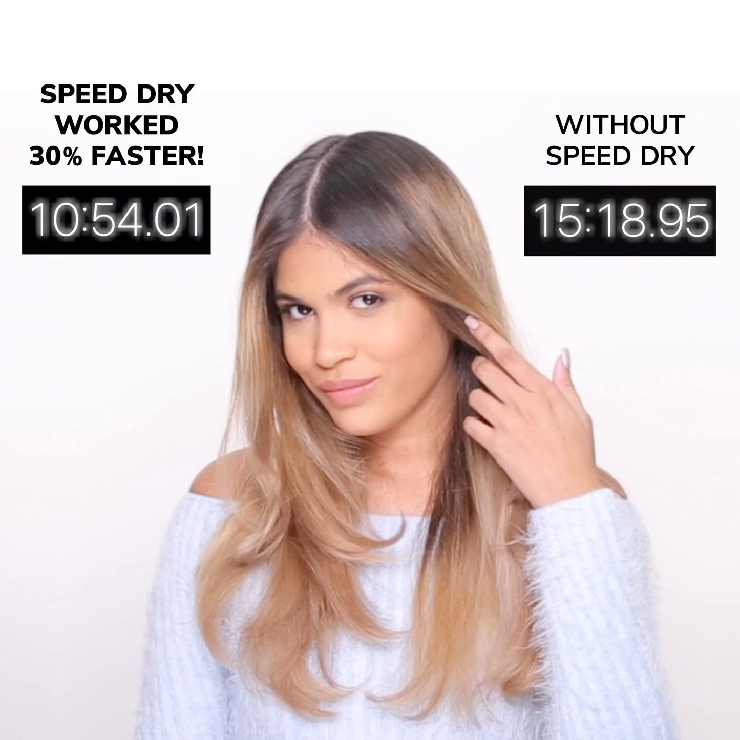 Color Wow speed drying hair product imported packaging detail
