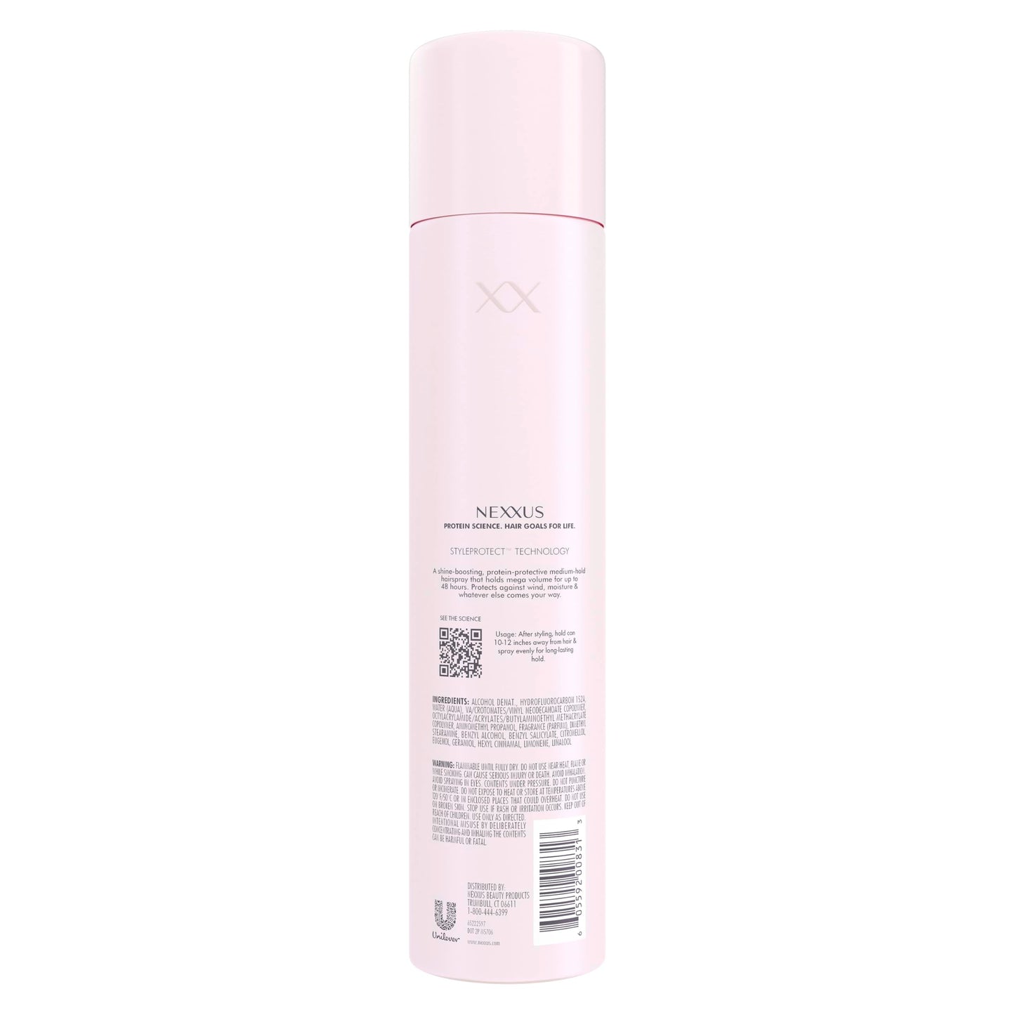 Nexxus volumizing hairspray with StyleProtect Technology for long lasting blowout hold