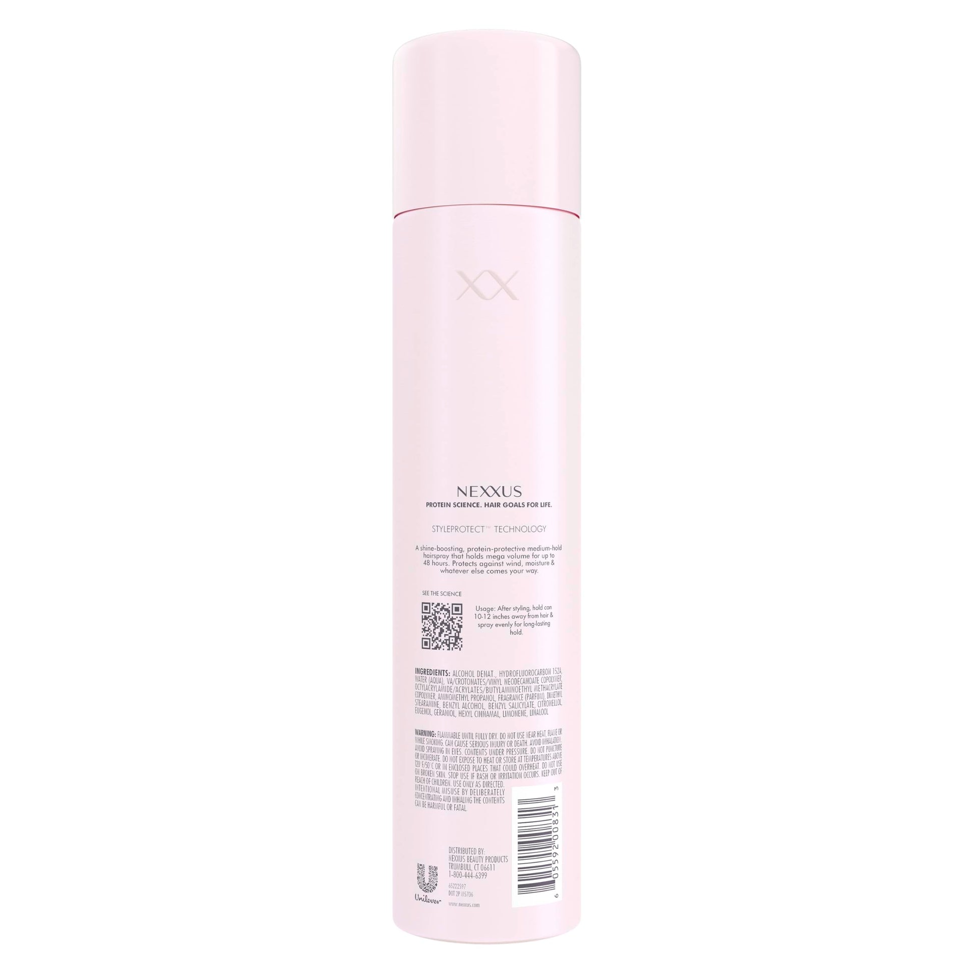 Nexxus volumizing hairspray with StyleProtect Technology for long lasting blowout hold