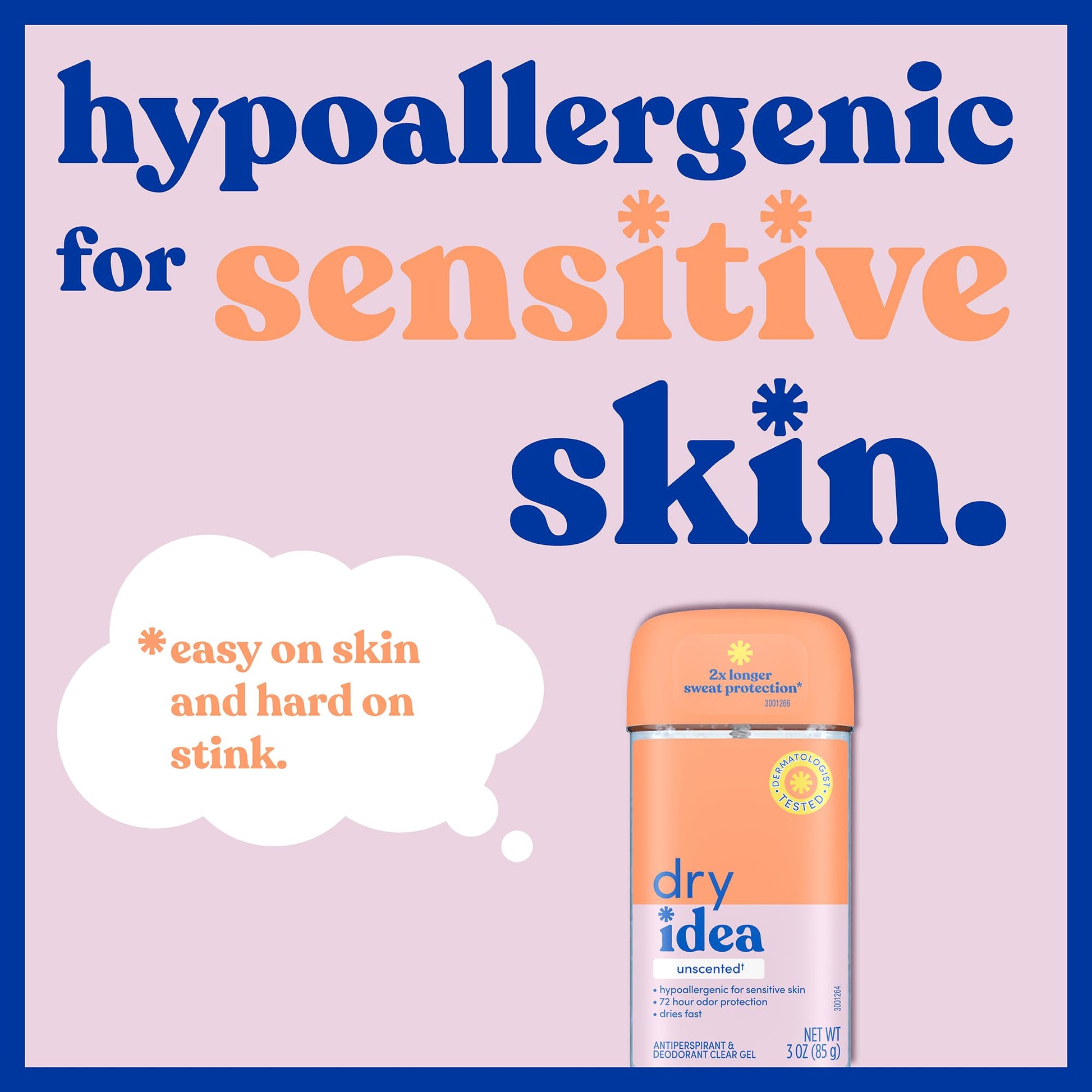 Dry Idea hypoallergenic underarm sweat protection gel