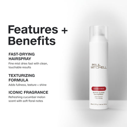Close up view of the aerosol spray nozzle on Paul Mitchell touchable hold fine mist can
