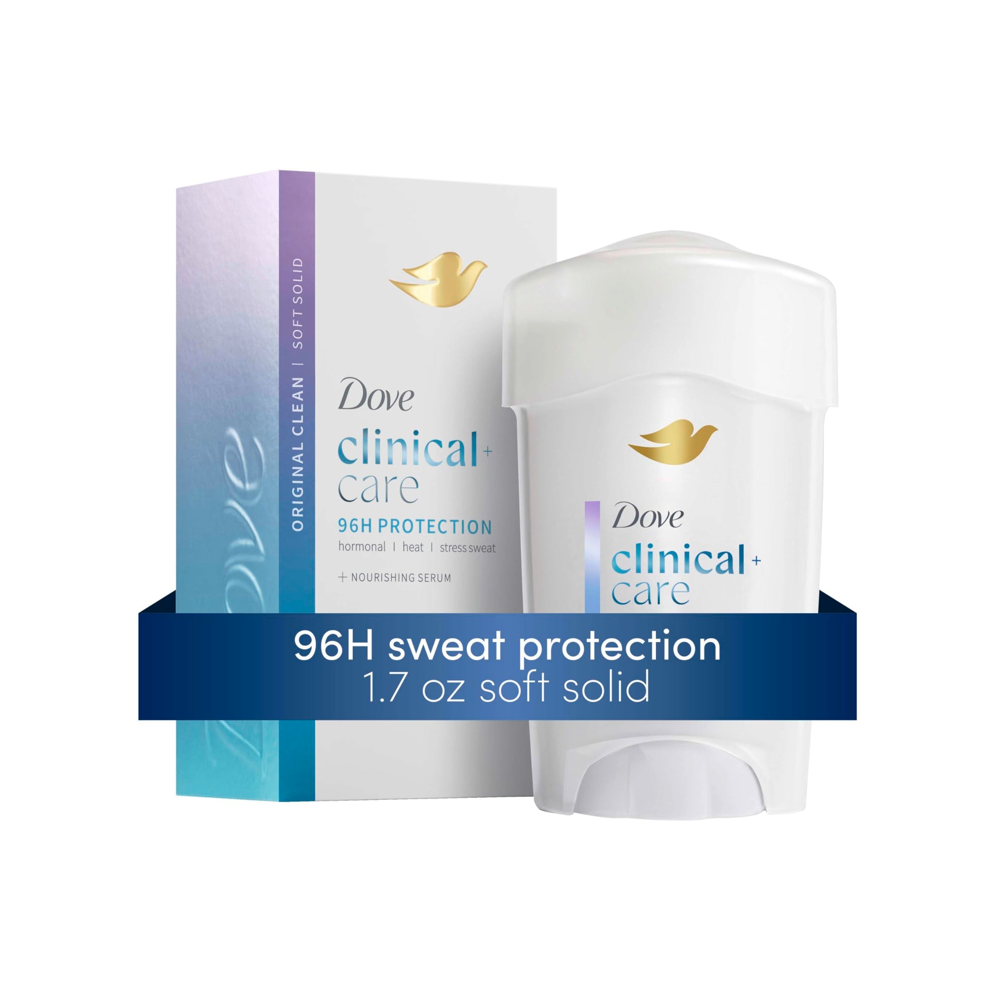 Dove clinical care soft solid original clean deodorant stick dial base