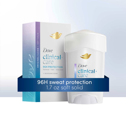 Authentic Dove clinical protection imported deodorant showing one fourth moisturizers logo