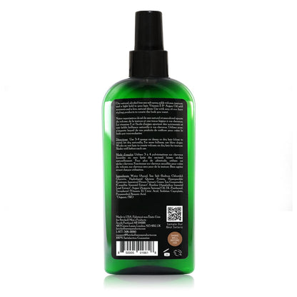Green bottle of Brickell texturizing spray for men highlighting matte finish benefits