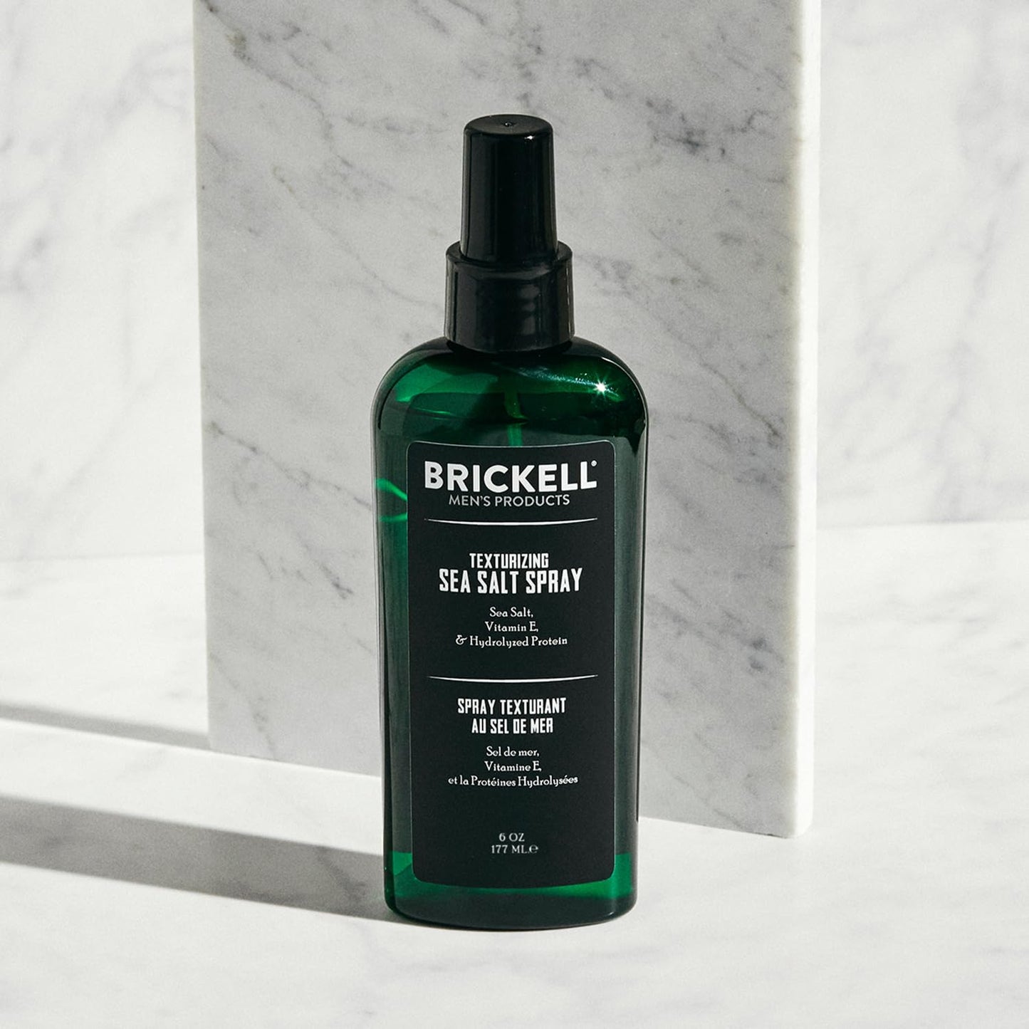 Authentic Brickell premium sea salt spray packaging imported from USA