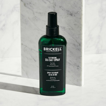 Authentic Brickell premium sea salt spray packaging imported from USA