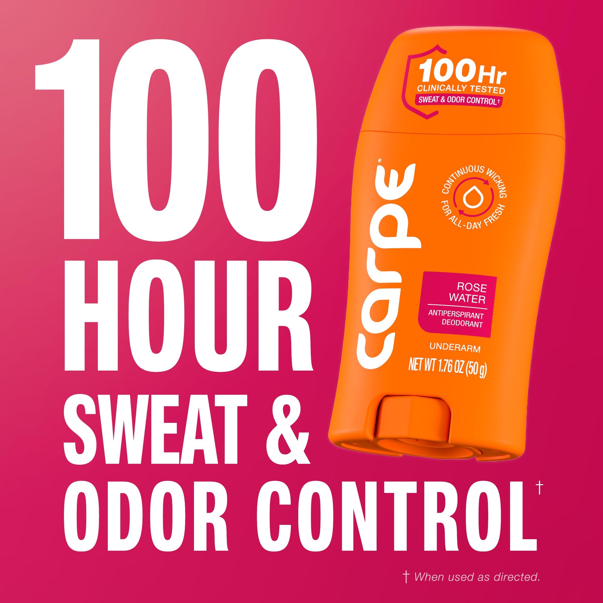 Carpe 100 hour sweat and odor control antiperspirant side profile