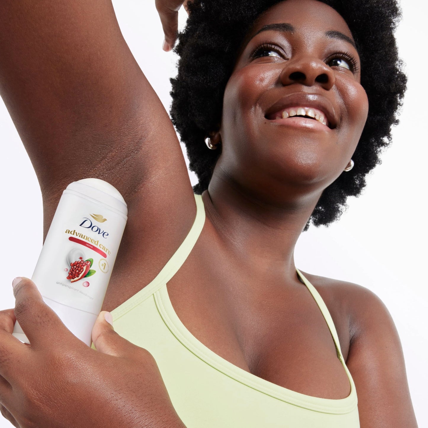 Authentic imported Dove women stick antiperspirant displaying the zero percent alcohol claim.