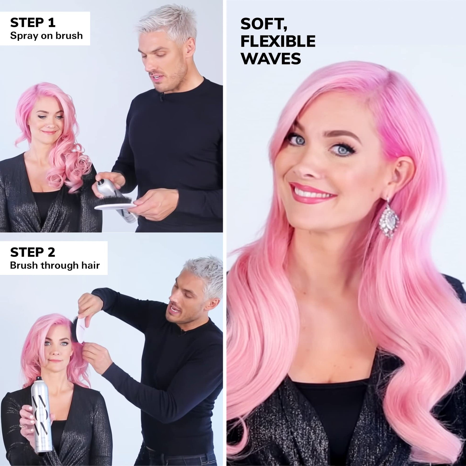 Color Wow professional hair styling spray bottle standing upright on a clean vanity setup
