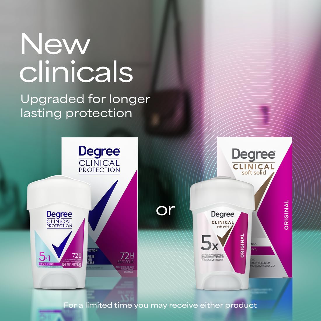 Authentic imported Degree clinical strength underarm cream stick showing product texture.