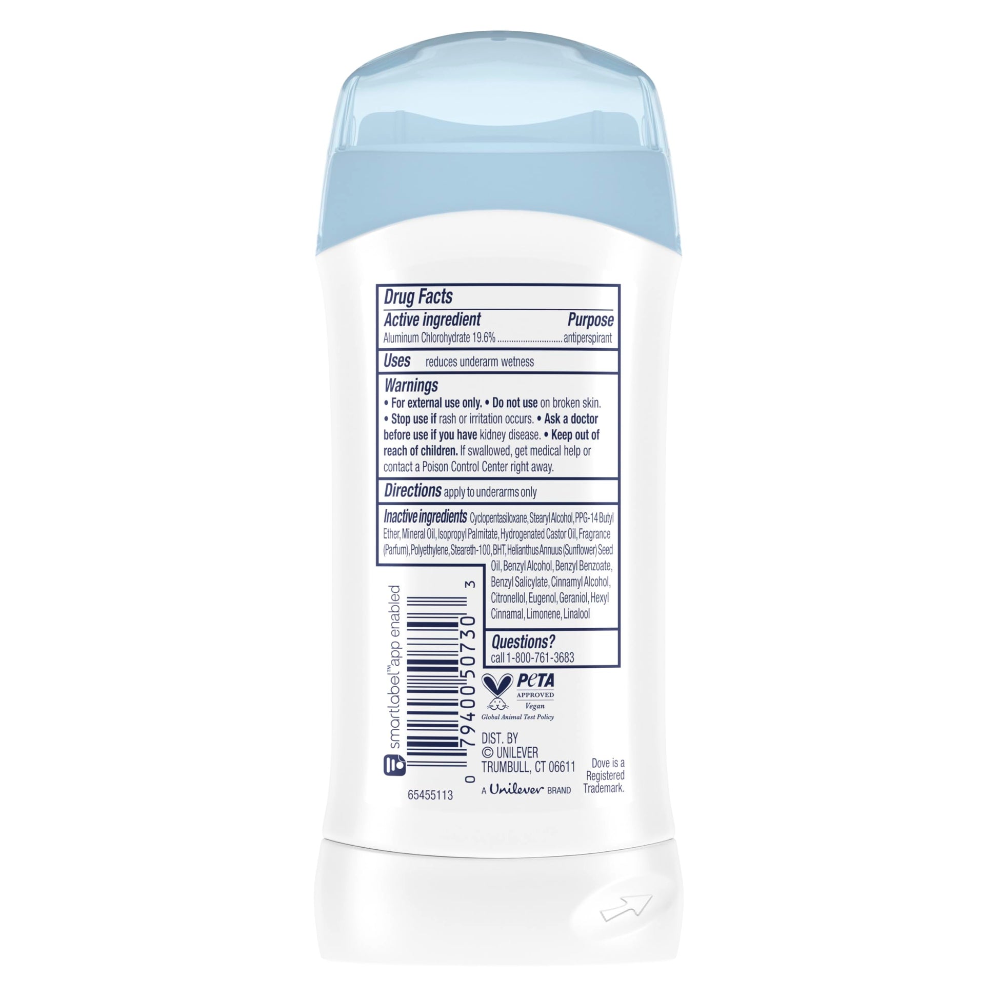 Two pack of Dove women's sweat and odor protection deodorant sticks showcasing the clear application benefit