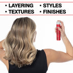 Fast drying CHI natural hold hairspray being applied to secure a textured hairstyle.