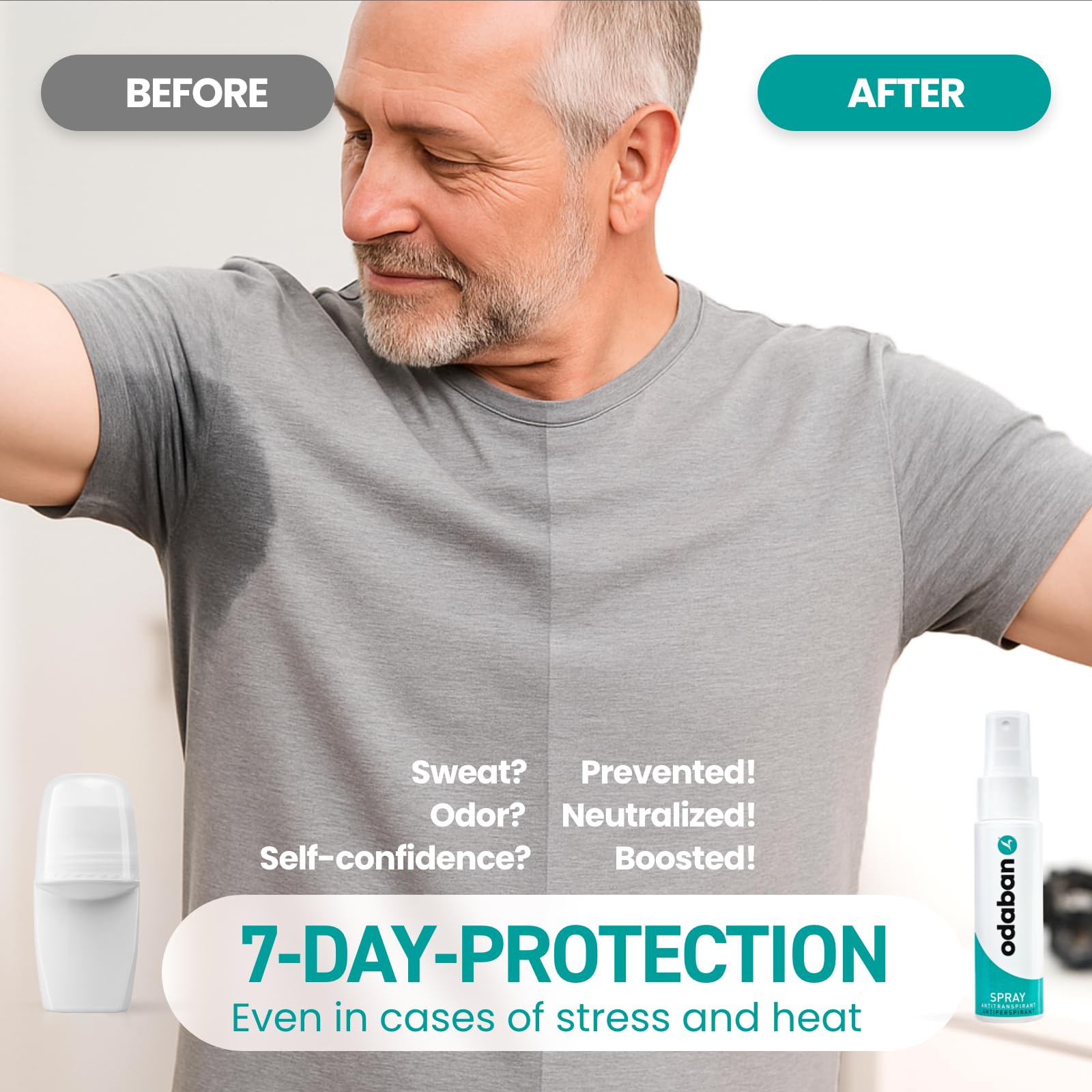 Odaban 30 milliliter clinical antiperspirant spray for underarms hands and feet