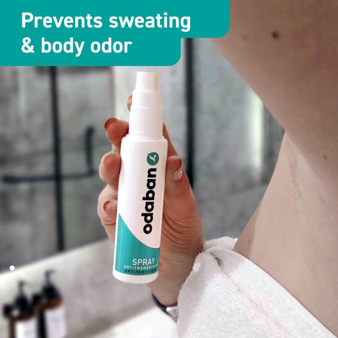 Odaban 20 percent aluminum chloride formula antiperspirant spray application side view