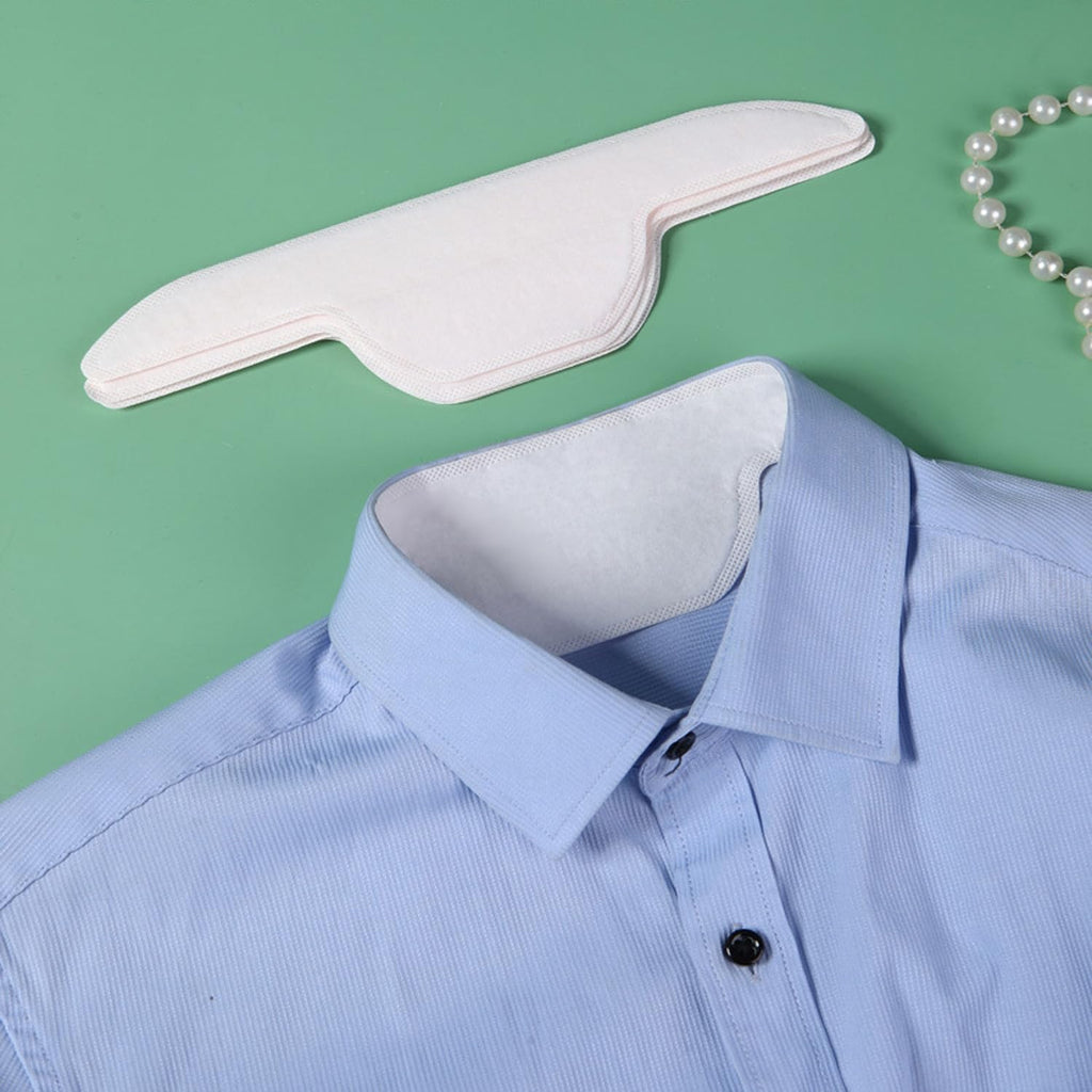 ArrErr collar liner applied on dress shirt neck