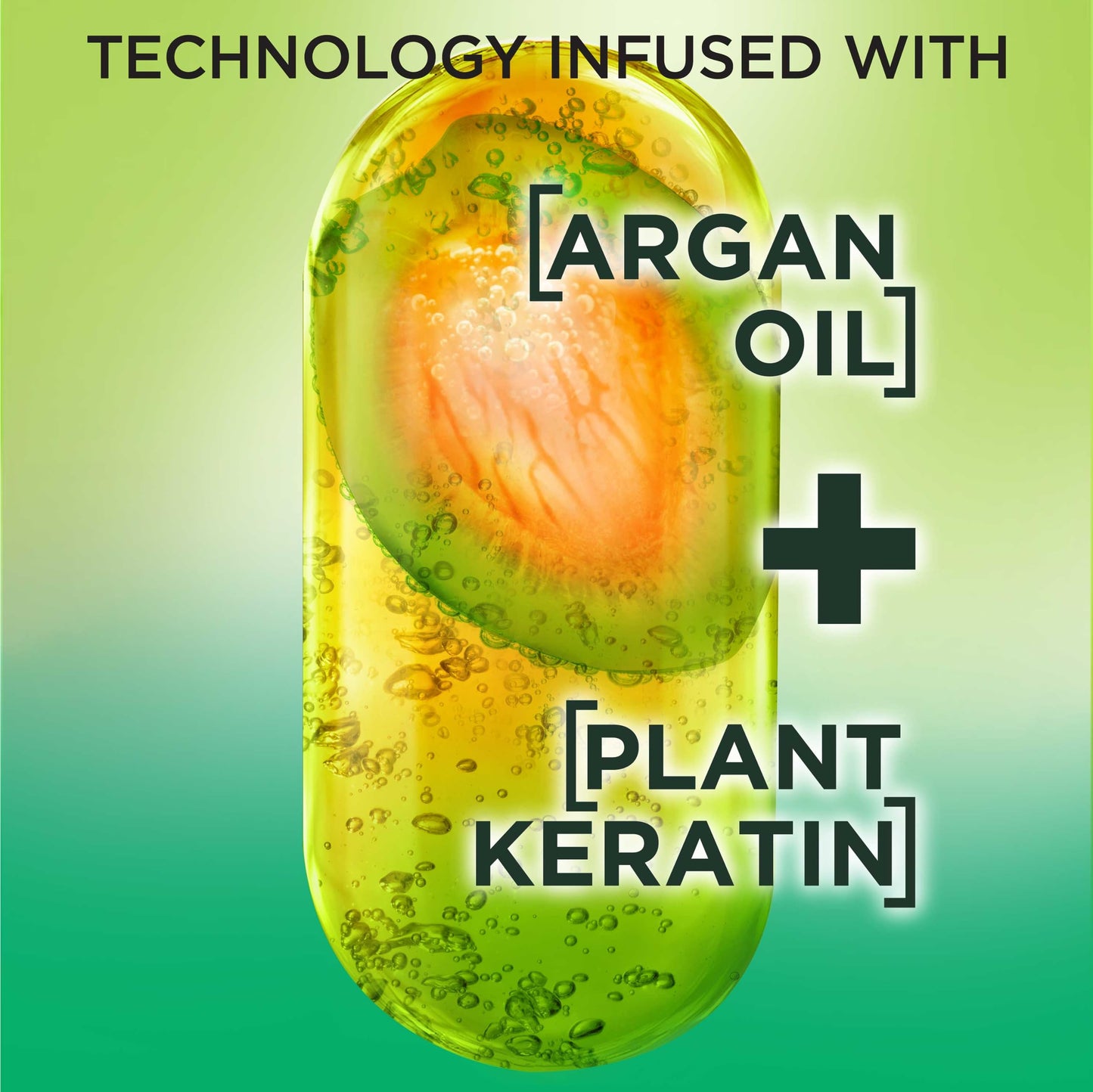 Garnier Fructis sleek and shine spray text and ingredient information on back label