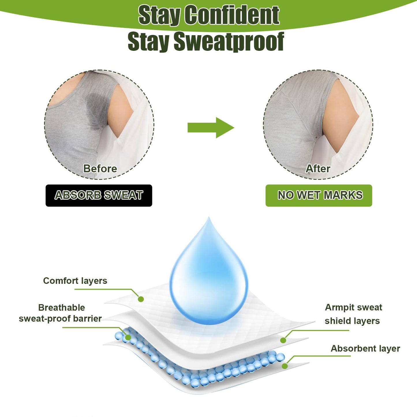Ultra-thin armpit sweat liners for men and women