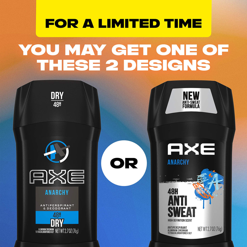 Axe Anarchy for him scent label and twist-up bottom detail