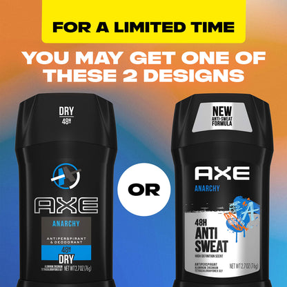 AXE Anarchy For Him dual action formula mens deodorant stick pair
