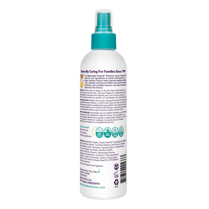 Fairy Tales kids curl refresher spray nozzle close up showing the fine mist applicator