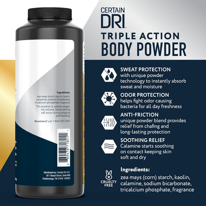 Certain Dri calamine infused powder bottle size comparison