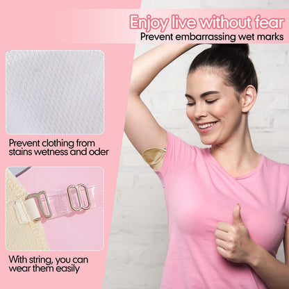 Nude and white sweat absorbent pads set