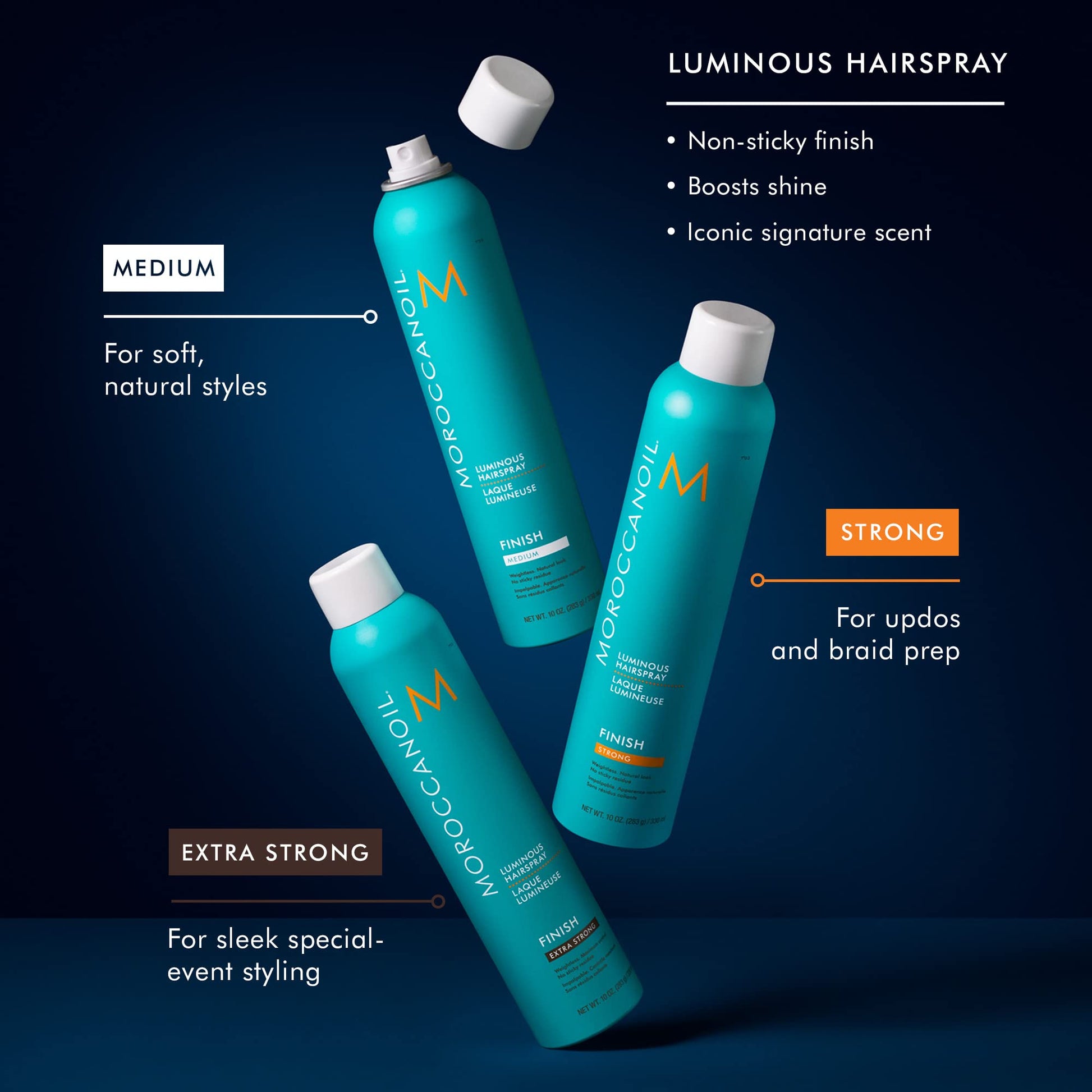 Authentic USA imported Moroccanoil flexible hold hair spray container