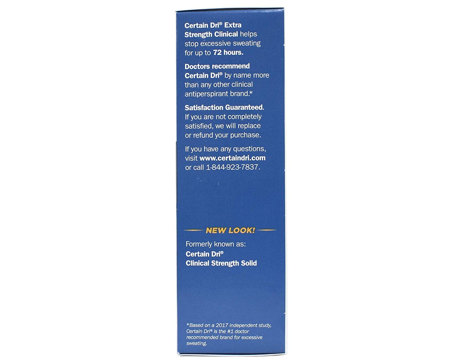 Unscented unisex clinical antiperspirant stick showing the official USA packaging graphics