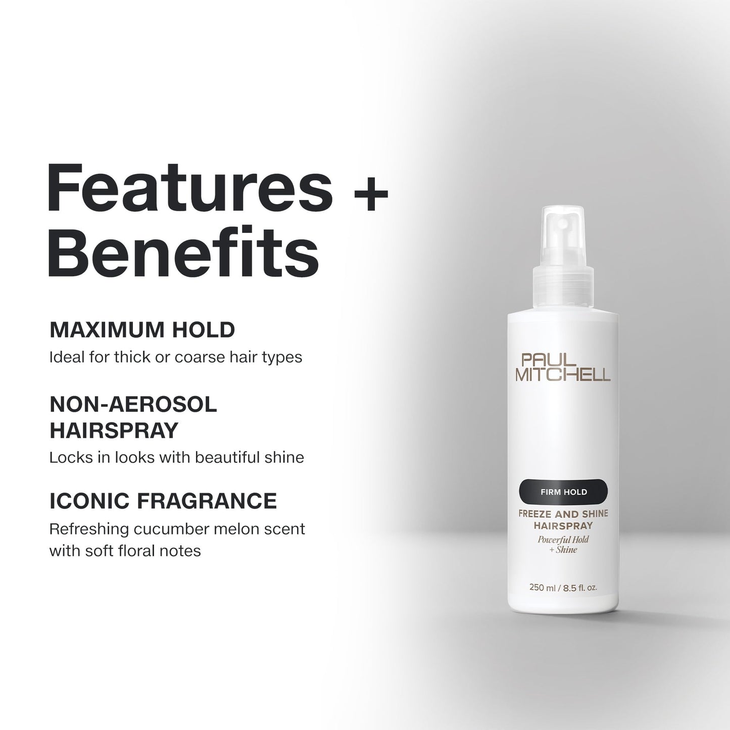 Paul Mitchell non aerosol freeze spray back label details