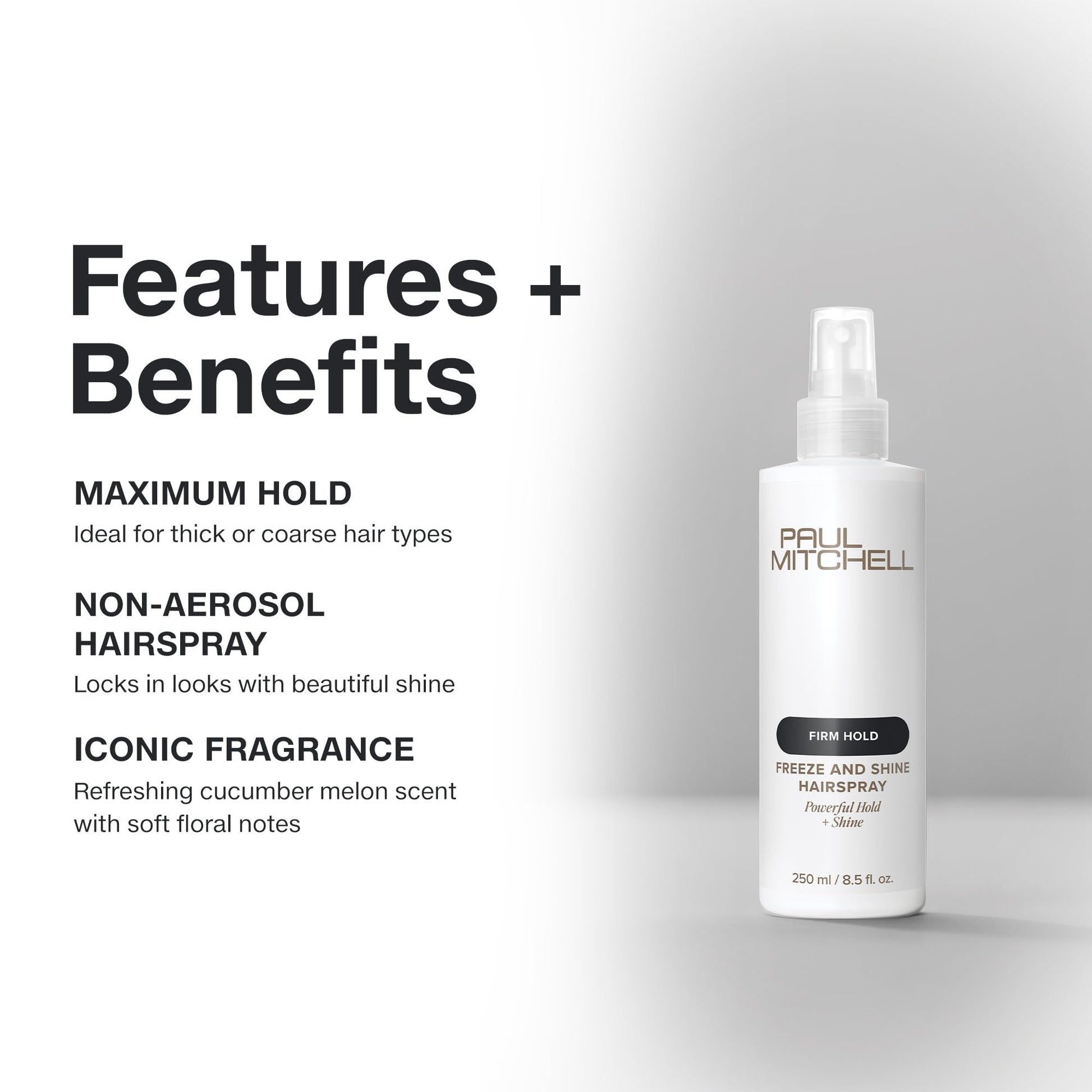 Paul Mitchell non aerosol freeze spray back label details