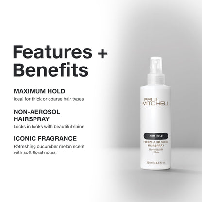 Paul Mitchell non aerosol freeze spray back label details