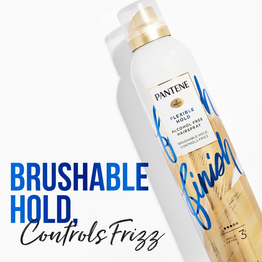 Back label of Pantene Pro-V Style Series moisturizing hair spray with usage details