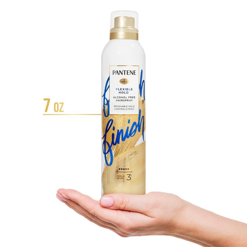 Close up of the brand logo and product benefits on Pantene Level 3 Airspray