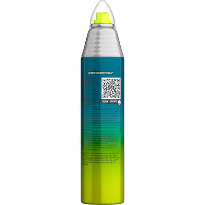 TIGI professional glossy finish aerosol hair spray bottle back label and ingredients
