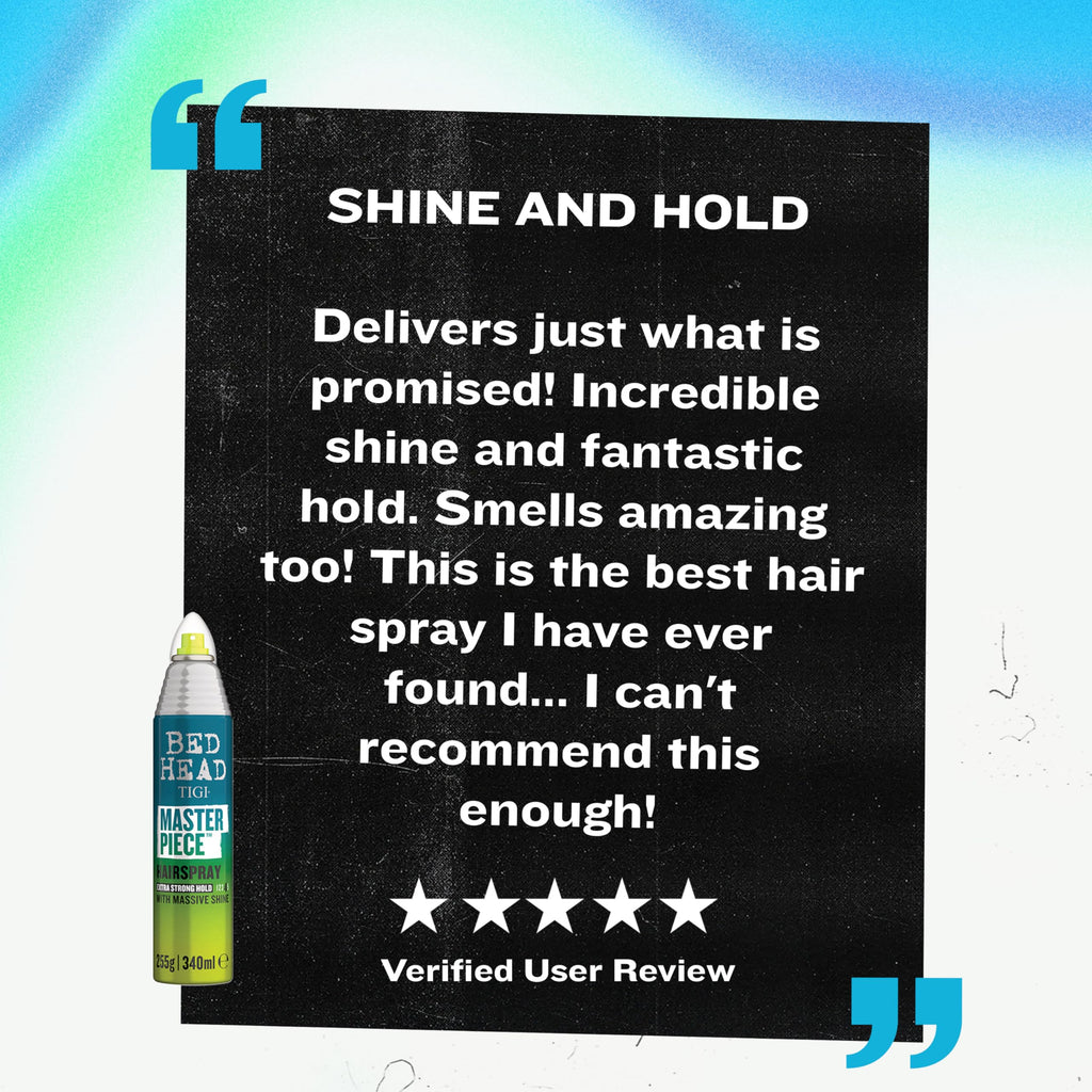 Professional salon grade hairspray by TIGI for mirror like glossy hair textures