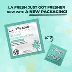 La Fresh deodorant towelettes showing travel friendly size